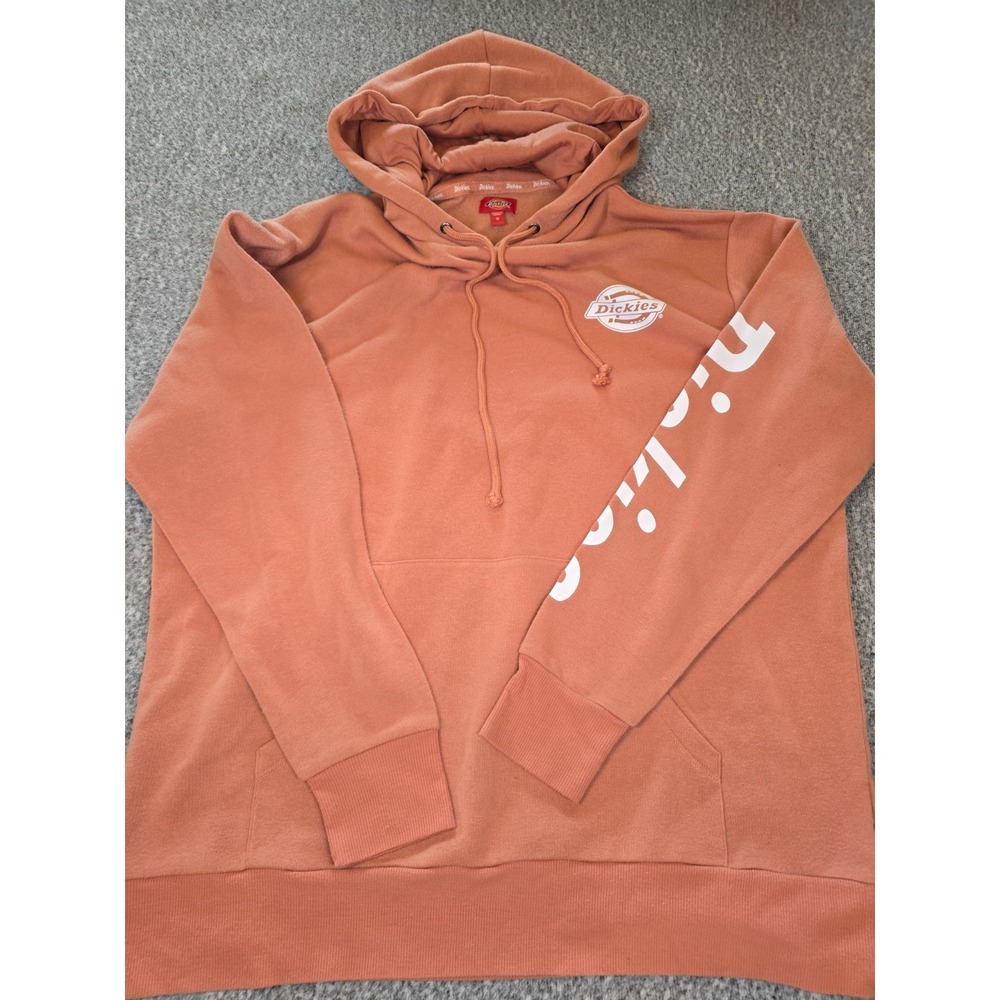 Dickies Women's Relaxed Fit Coral Peach Hoodie Size XLarge